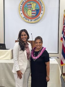 President Susie with Councilmember Andria Tupola.