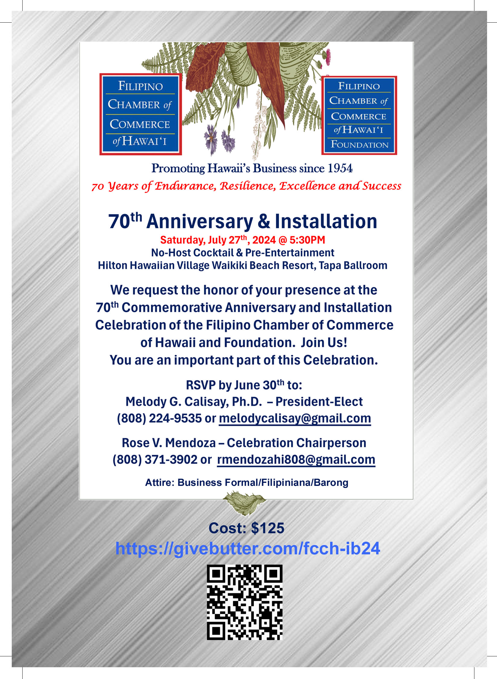 FCCH 70th Anniversary & Installation